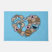 Sesame Sesame | Krümelmonster-Doodle-Herz Fußmatte (Vorderseite)