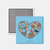 Sesame Sesame | Krümelmonster-Doodle-Herz Magnet (Vorderseite/Rückseite)