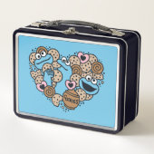 Sesame Sesame | Krümelmonster-Doodle-Herz Metall Brotdose (Vorderseite)