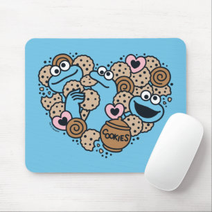 Sesame Sesame Krümelmonster-Doodle-Herz Mousepad