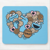 Sesame Sesame | Krümelmonster-Doodle-Herz Mousepad (Vorne)