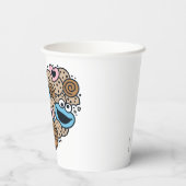 Sesame Sesame | Krümelmonster-Doodle-Herz Pappbecher (Rückseite)