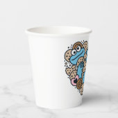 Sesame Sesame | Krümelmonster-Doodle-Herz Pappbecher (Vorderseite)