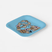 Sesame Sesame | Krümelmonster-Doodle-Herz Pappteller (Gewinkelt)