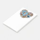 Sesame Sesame | Krümelmonster-Doodle-Herz Post-it Klebezettel (angewinkelt)