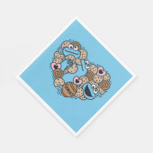 Sesame Sesame | Krümelmonster-Doodle-Herz Serviette (Ecke)