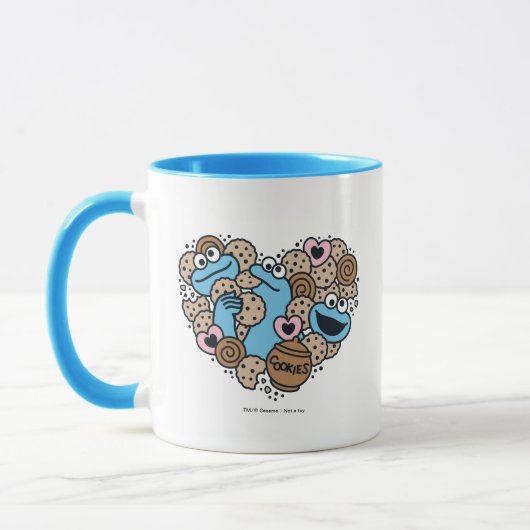 Sesame Sesame | Krümelmonster-Doodle-Herz Tasse (Links)