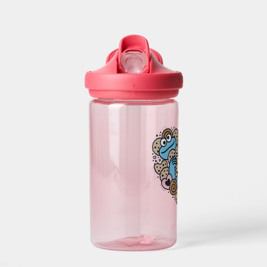 Sesame Sesame | Krümelmonster-Doodle-Herz Trinkflasche (Vorne)