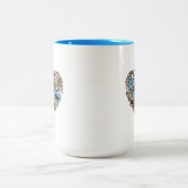 Sesame Sesame | Krümelmonster-Doodle-Herz Zweifarbige Tasse (Mittel)