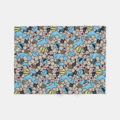 Sesame Sesame | Krümelmonster-Doodle-Muster Fleecedecke (Vorderseite (Horizontal))