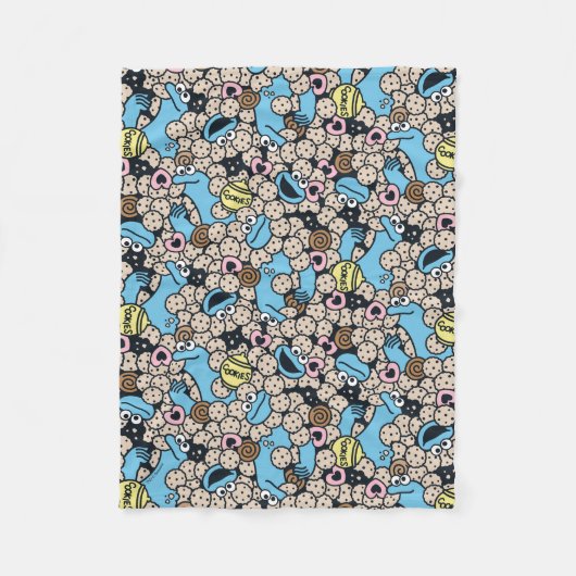 Sesame Sesame | Krümelmonster-Doodle-Muster Fleecedecke (Vorderseite)