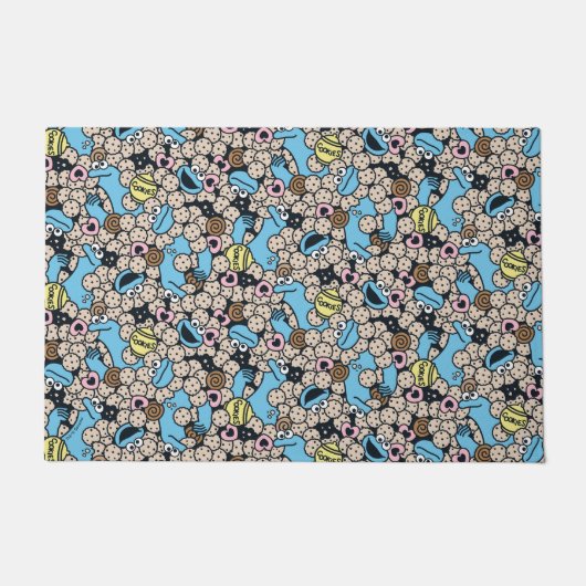 Sesame Sesame | Krümelmonster-Doodle-Muster Fußmatte (Vorderseite)