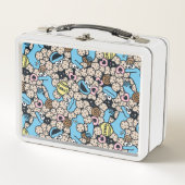 Sesame Sesame | Krümelmonster-Doodle-Muster Metall Brotdose (Vorderseite)