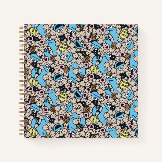 Sesame Sesame | Krümelmonster-Doodle-Muster Notizblock (Vorderseite)