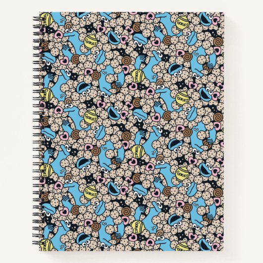 Sesame Sesame | Krümelmonster-Doodle-Muster Notizblock (Vorderseite)