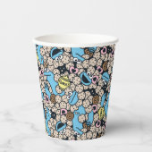 Sesame Sesame | Krümelmonster-Doodle-Muster Pappbecher (Vorderseite)