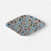 Sesame Sesame | Krümelmonster-Doodle-Muster Pappteller (Gewinkelt)