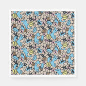 Sesame Sesame | Krümelmonster-Doodle-Muster Serviette (Vorderseite)