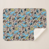 Sesame Sesame | Krümelmonster-Doodle-Muster Sherpadecke (Vorderseite (Horizontal))