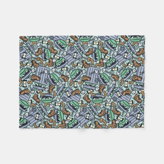 Sesame Sesame | Oscar für das Grouch Muster Fleecedecke (Vorderseite (Horizontal))