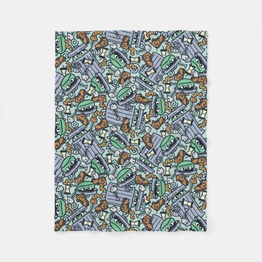 Sesame Sesame | Oscar für das Grouch Muster Fleecedecke (Vorderseite)