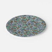 Sesame Sesame | Oscar für das Grouch Muster Pappteller (Schrägansicht)