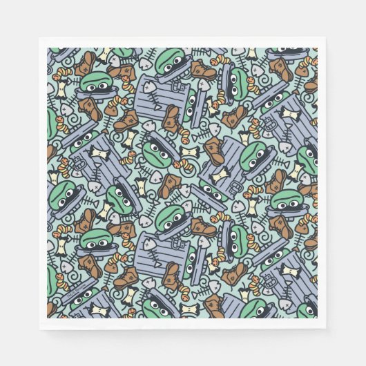 Sesame Sesame | Oscar für das Grouch Muster Serviette (Vorderseite)