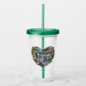 Sesame Sesame | Oscar the Grouch Doodle Heart Acryltrinkbecher (Vorderseite)