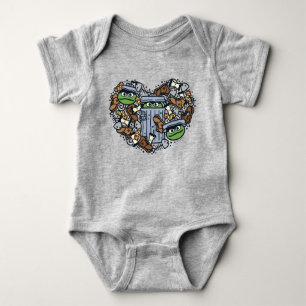 Sesame Sesame Oscar the Grouch Doodle Heart Baby Strampler