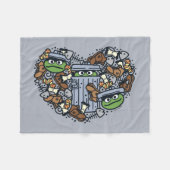 Sesame Sesame | Oscar the Grouch Doodle Heart Fleecedecke (Vorderseite (Horizontal))