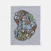 Sesame Sesame | Oscar the Grouch Doodle Heart Fleecedecke (Vorderseite)