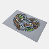 Sesame Sesame | Oscar the Grouch Doodle Heart Fußmatte (Schrägansicht)