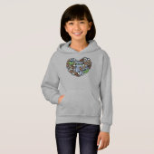 Sesame Sesame | Oscar the Grouch Doodle Heart Hoodie (Vorne ganz)