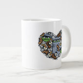 Sesame Sesame | Oscar the Grouch Doodle Heart Jumbo-Tasse (Vorderseite Rechts)