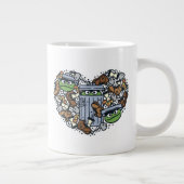 Sesame Sesame | Oscar the Grouch Doodle Heart Jumbo-Tasse (Rechts)