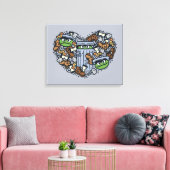 Sesame Sesame | Oscar the Grouch Doodle Heart Leinwanddruck (Insitu (Wohnzimmer))