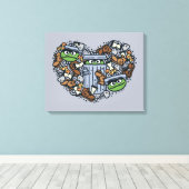 Sesame Sesame | Oscar the Grouch Doodle Heart Leinwanddruck (Insitu (Holzboden))