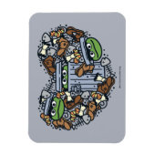 Sesame Sesame | Oscar the Grouch Doodle Heart Magnet (Vertikal)