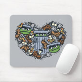 Sesame Sesame | Oscar the Grouch Doodle Heart Mousepad (Mit Mouse)