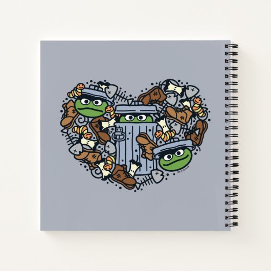 Sesame Sesame | Oscar the Grouch Doodle Heart Notizblock (Rückseite)