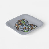 Sesame Sesame | Oscar the Grouch Doodle Heart Pappteller (Gewinkelt)