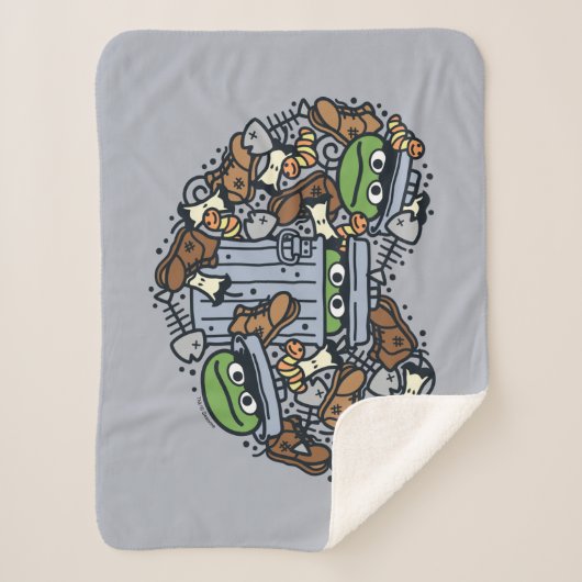 Sesame Sesame | Oscar the Grouch Doodle Heart Sherpadecke (Vorderseite)