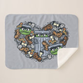 Sesame Sesame | Oscar the Grouch Doodle Heart Sherpadecke (Vorderseite (Horizontal))