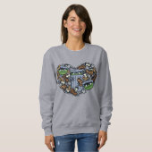 Sesame Sesame | Oscar the Grouch Doodle Heart Sweatshirt (Vorne ganz)