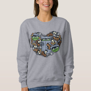 Sesame Sesame Oscar the Grouch Doodle Heart Sweatshirt