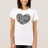 Sesame Sesame | Oscar the Grouch Doodle Heart T-Shirt (Vorderseite)