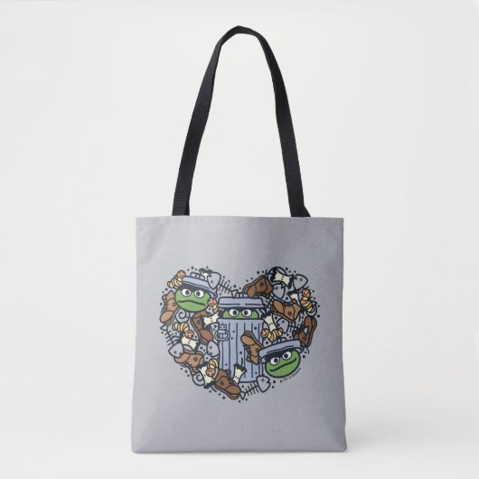 Sesame Sesame | Oscar the Grouch Doodle Heart Tasche (Vorderseite)