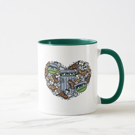Sesame Sesame | Oscar the Grouch Doodle Heart Tasse (Rechts)