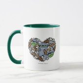 Sesame Sesame | Oscar the Grouch Doodle Heart Tasse (Links)