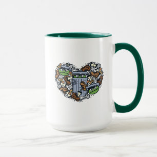 Sesame Sesame Oscar the Grouch Doodle Heart Tasse